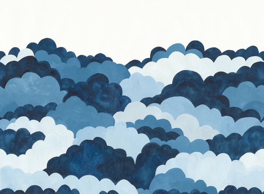 Dreamy Clouds, Blue Mural Wallpaper