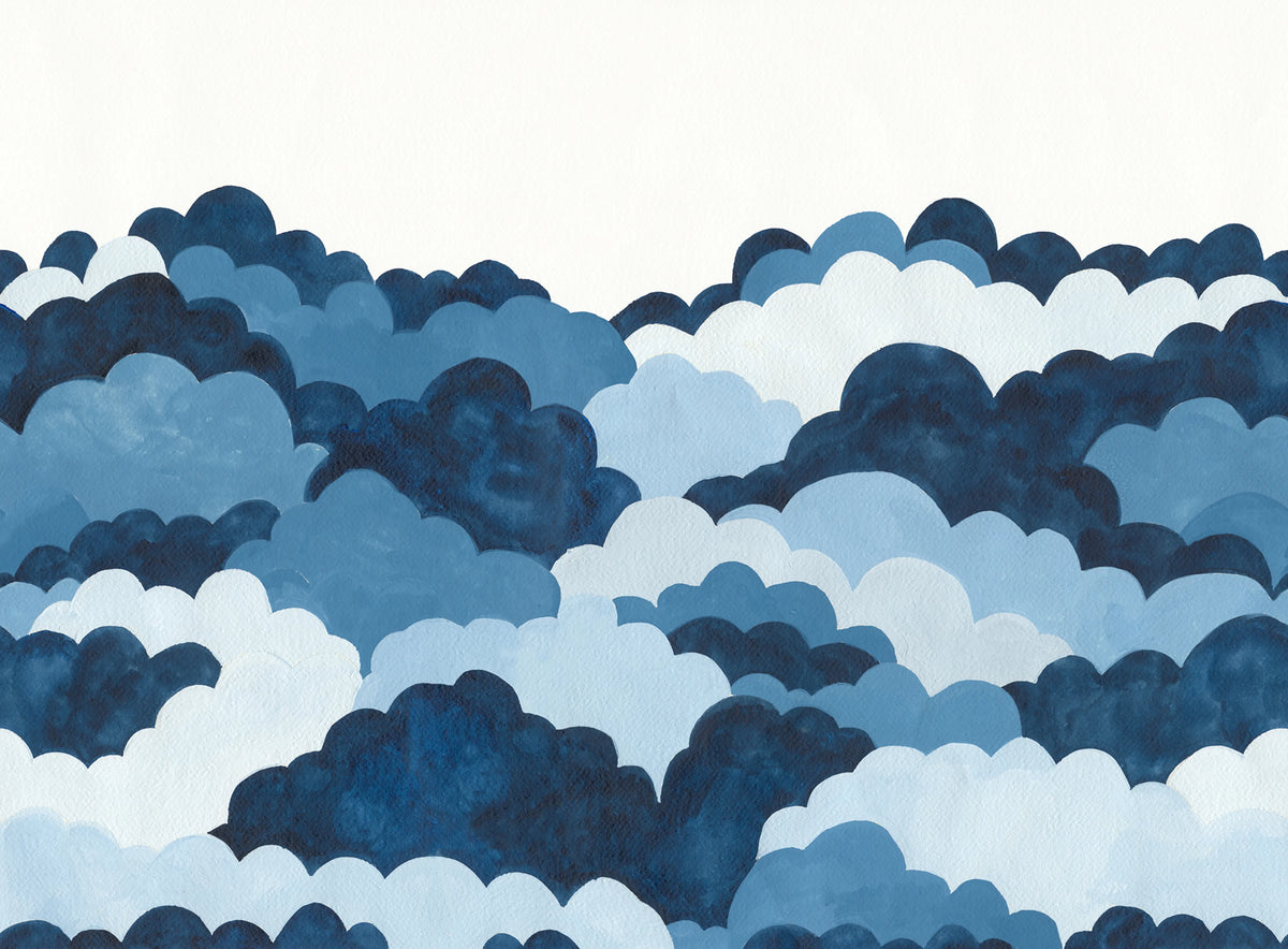 Dreamy Clouds, Blue Mural Wallpaper - pure wallpaper artwork