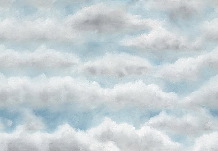 Tender Clouds, Blue Mural Wallpaper