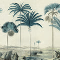 Vintage Palms, Blue Mural Wallpaper - pure wallpaper artwork