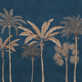Golden Palms, Blue Mural Wallpaper - pure wallpaper artwork