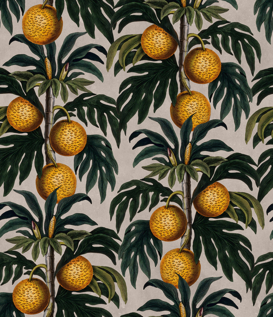 Lush Lemons, Vintage Mural Wallpaper