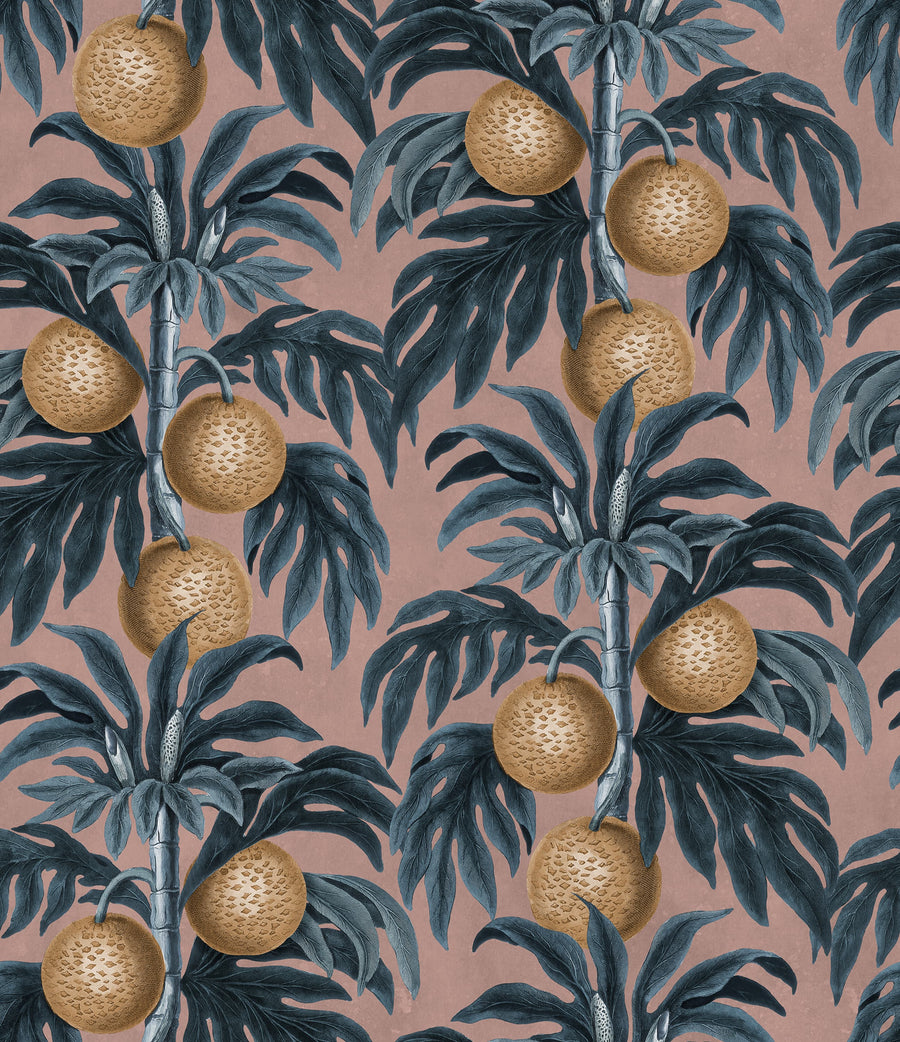 Lush Lemons, Pink Mural Wallpaper
