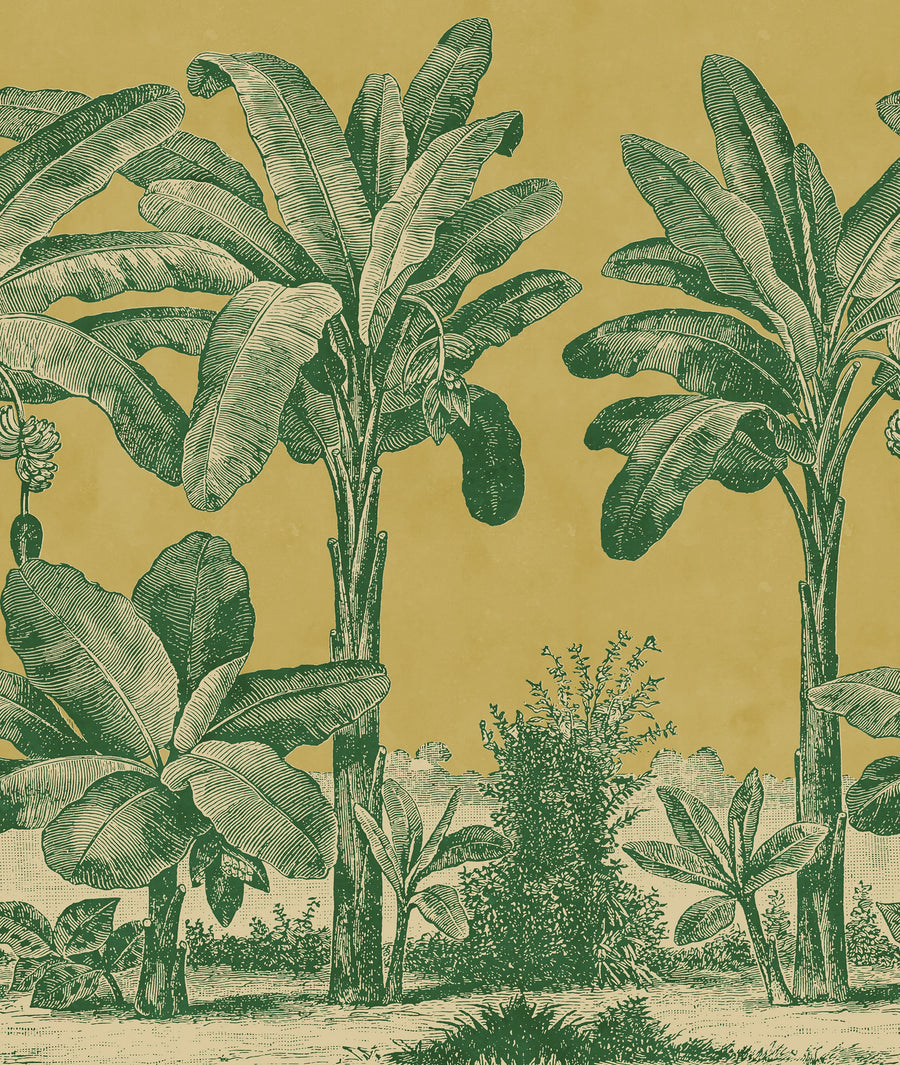 Timeless Tropics, Yellow Mural Wallpaper