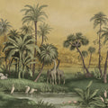 Giraffe Savannah, Yellow Mural Wallpaper - pure wallpaper artwork