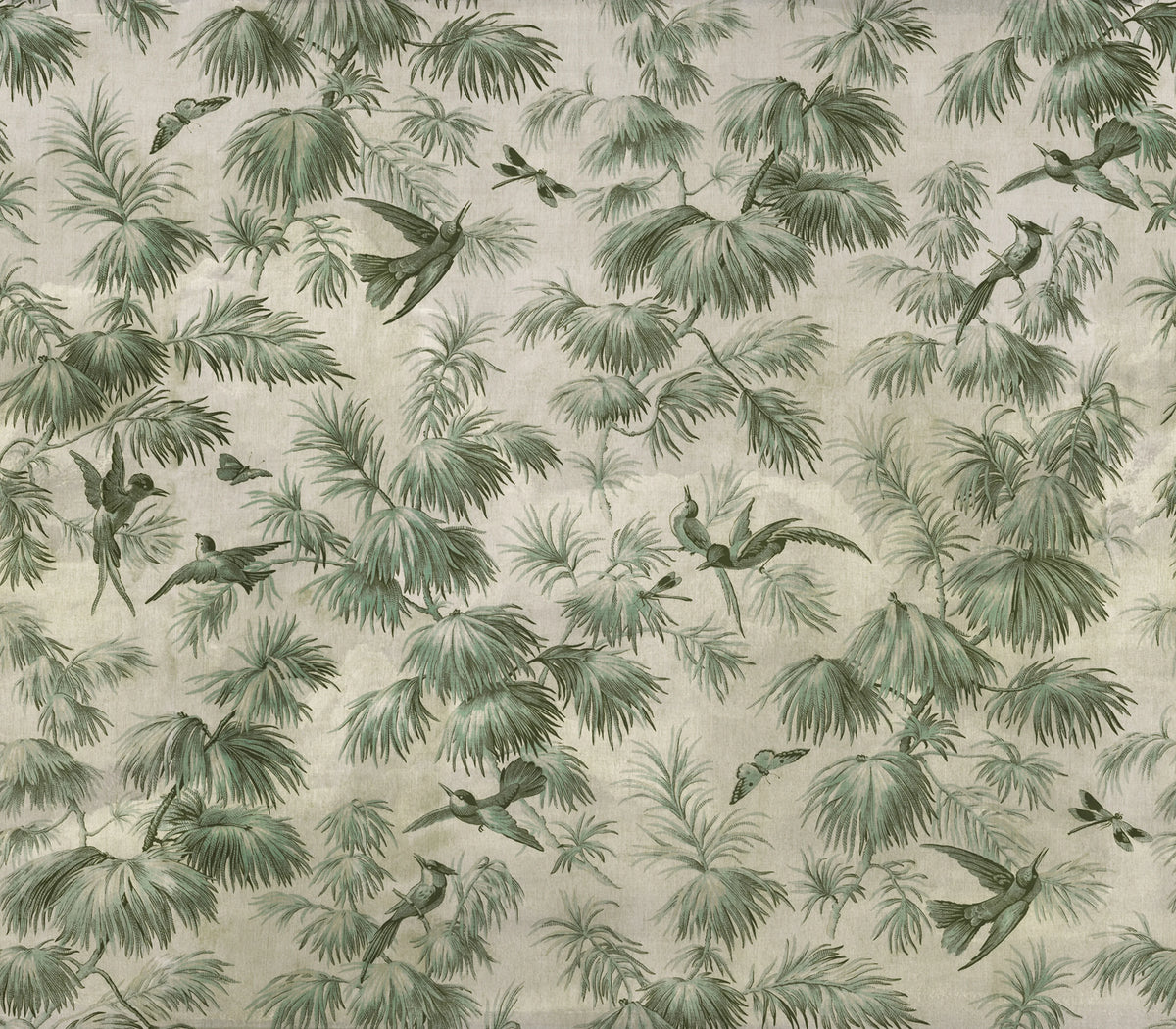 Humming Harmony, Green Mural Wallpaper - pure wallpaper artwork