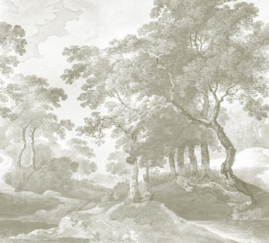 The Vintage Grove, Beige Mural Wallpaper