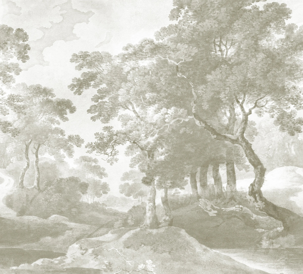 The Vintage Grove, Beige Mural Wallpaper - pure wallpaper artwork