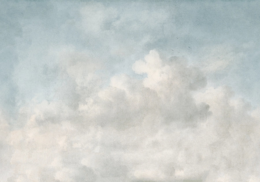 Vintage Clouds, Blue Mural Wallpaper