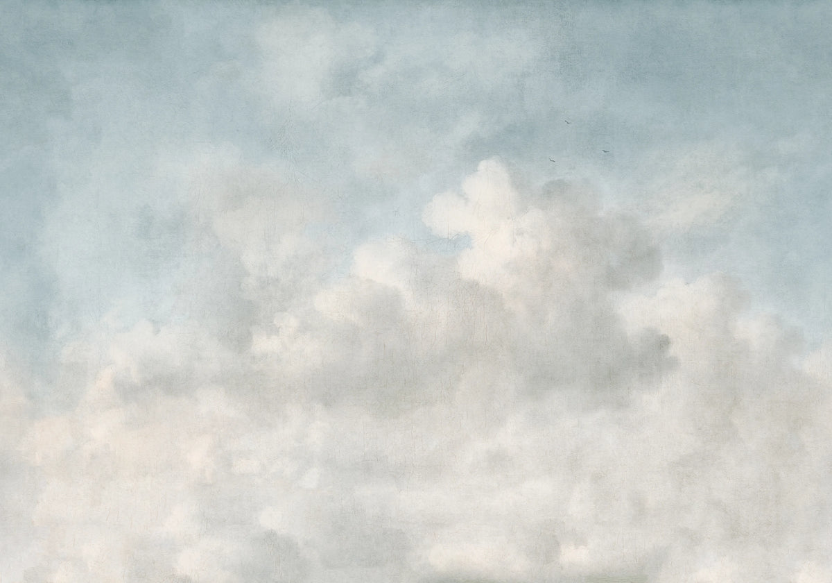 Vintage Clouds, Blue Mural Wallpaper - pure wallpaper artwork