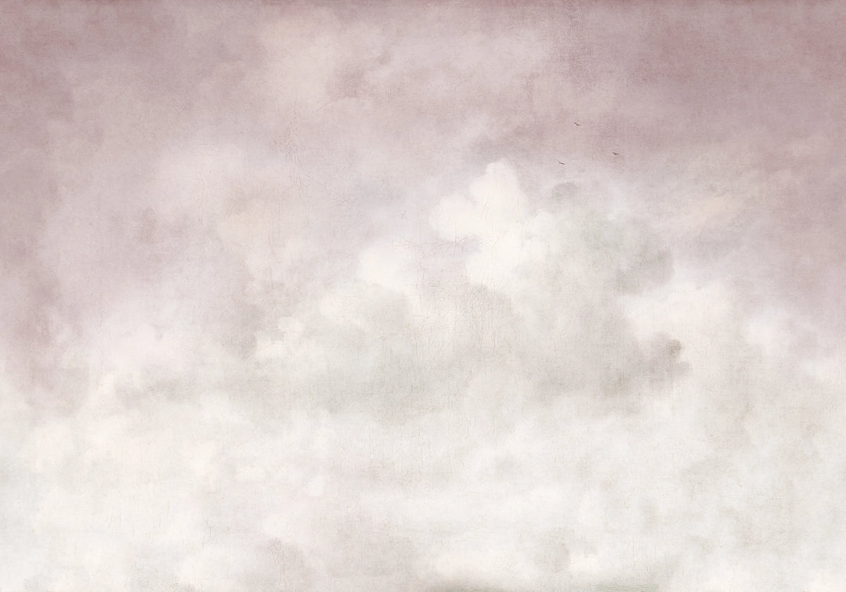 Vintage Clouds, Pink Mural Wallpaper - pure wallpaper artwork