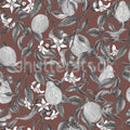 Pear Garden, Burgundy Mural Wallpaper - pure wallpaper artwork
