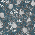 Pear Garden, Blue Mural Wallpaper - pure wallpaper artwork