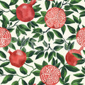 Pomegranate, Green Mural Wallpaper - pure wallpaper artwork