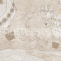 Balloon Travelers, Beige Mural Wallpaper - pure wallpaper artwork