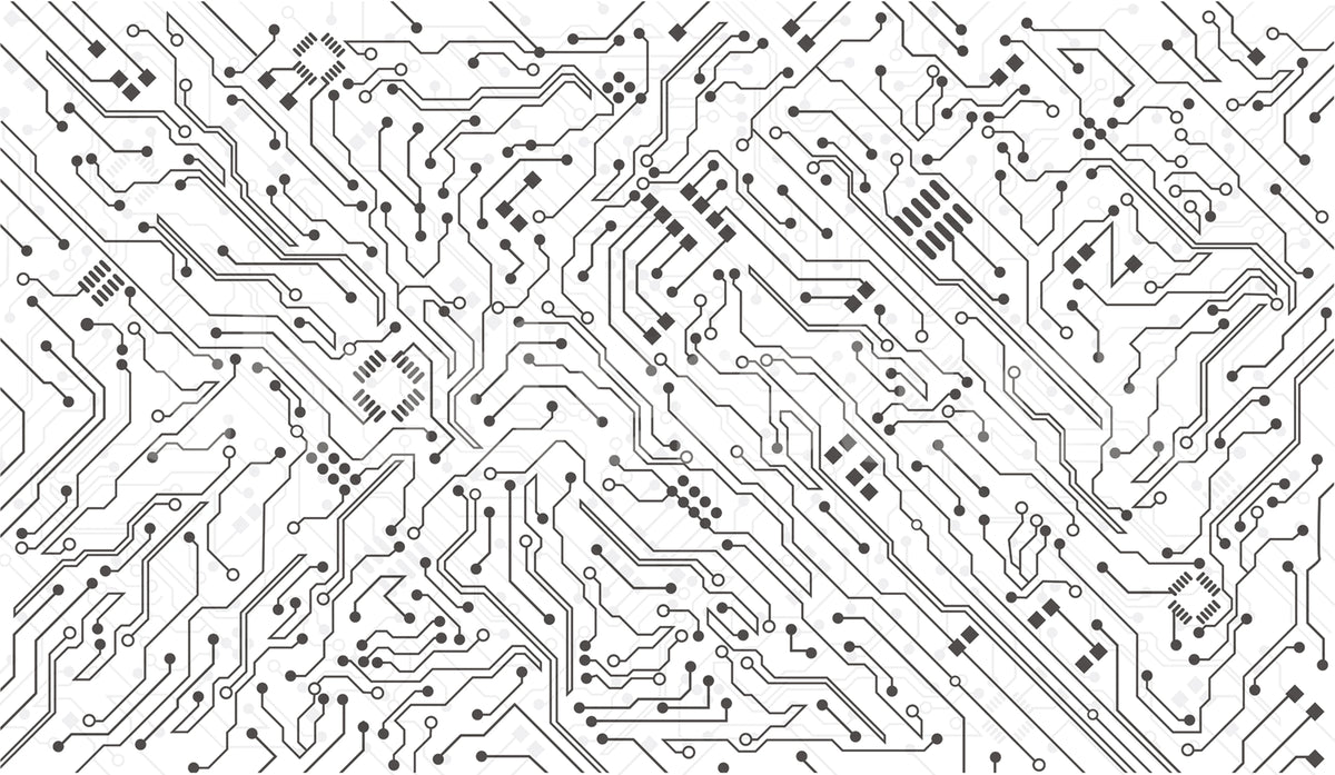 Circuit, White Mural Wallpaper - pure wallpaper artwork