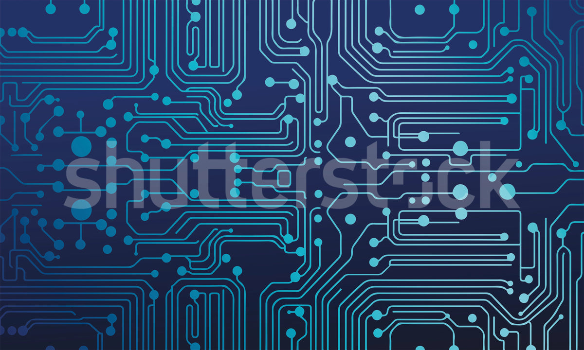 Circuit Board, Blue Mural Wallpaper - pure wallpaper artwork