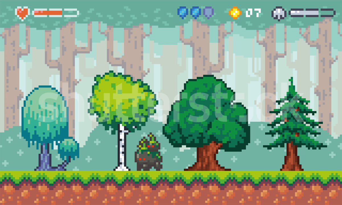 Pixel World, Green Mural Wallpaper - pure wallpaper artwork