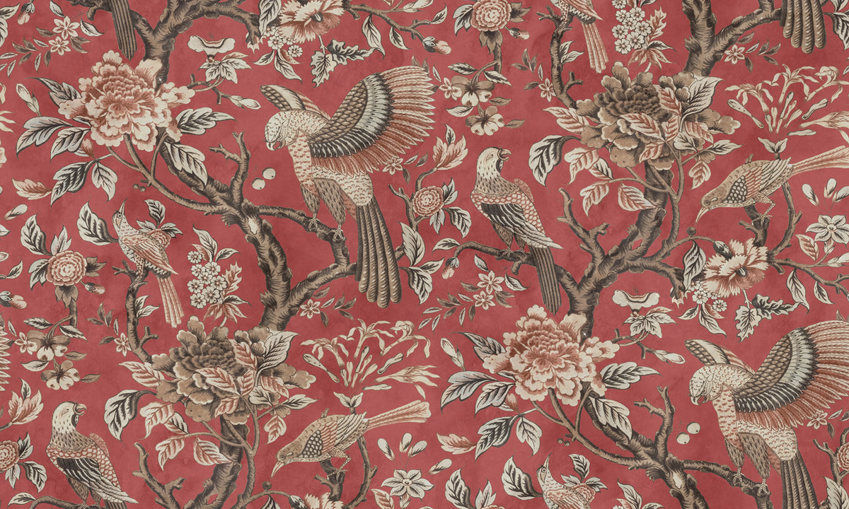 Wings in Bloom, Red Mural Wallpaper - pure wallpaper artwork
