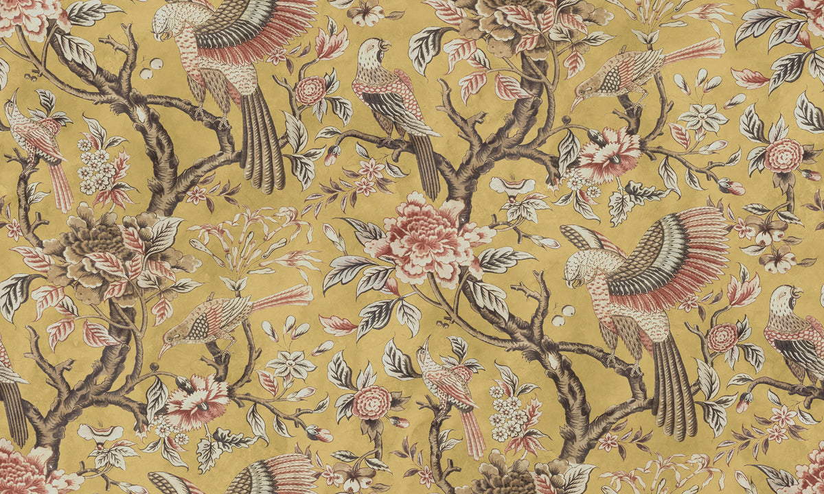Wings in Bloom, Yellow Mural Wallpaper - pure wallpaper artwork