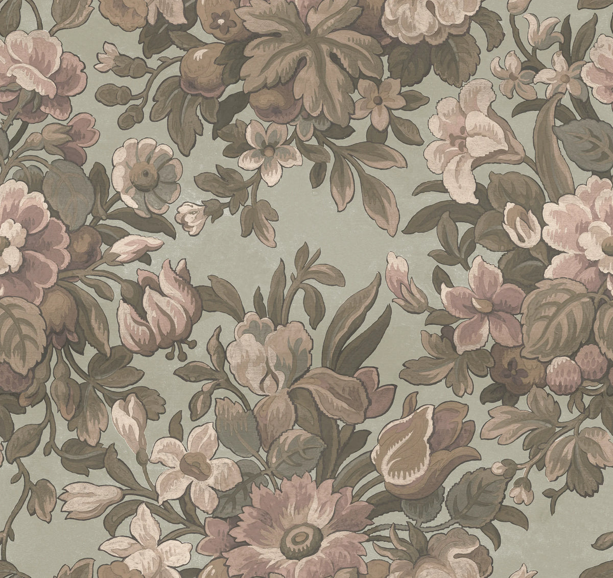 Majestic Vintage Garden, Dusty Pink Mural Wallpaper - pure wallpaper artwork