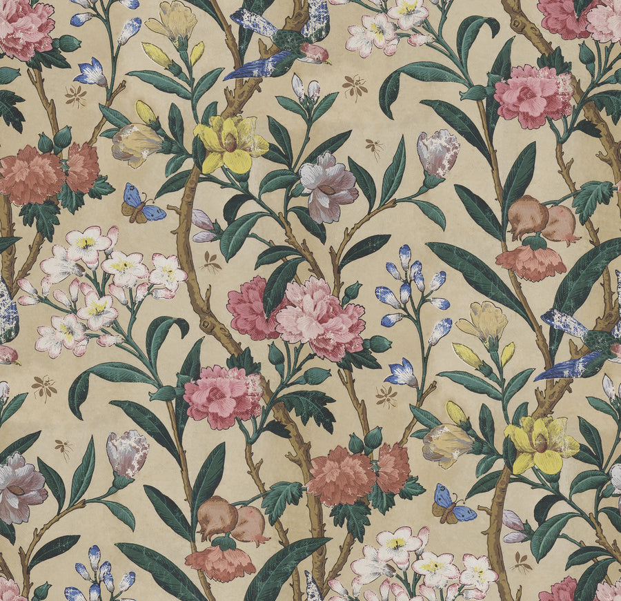 Winding Bloom, Summer Greenery Mural Wallpaper