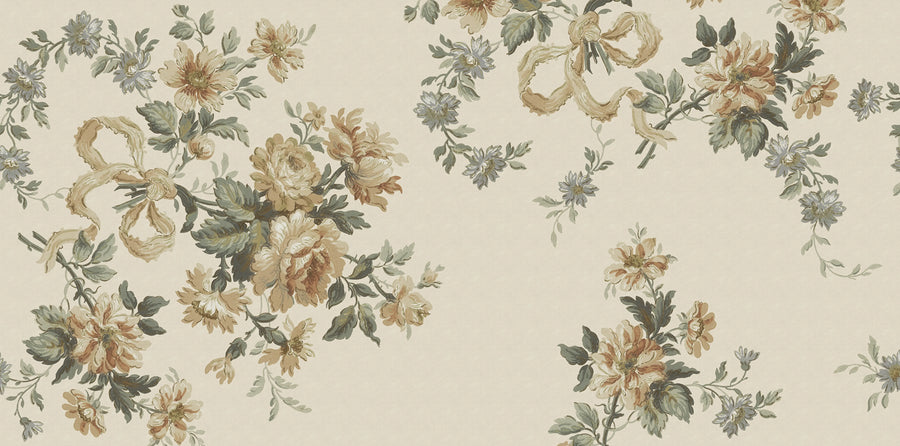 Vintage Bow, Yellow Mural Wallpaper