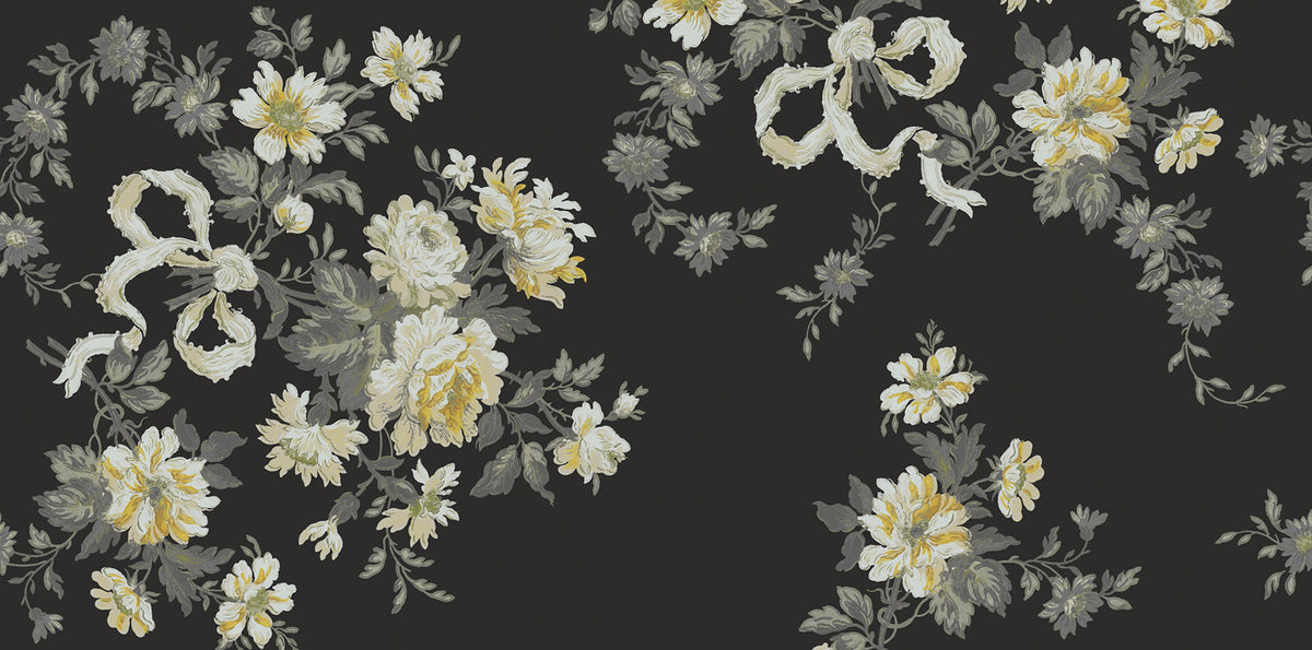 Vintage Bow, Black Mural Wallpaper - pure wallpaper artwork