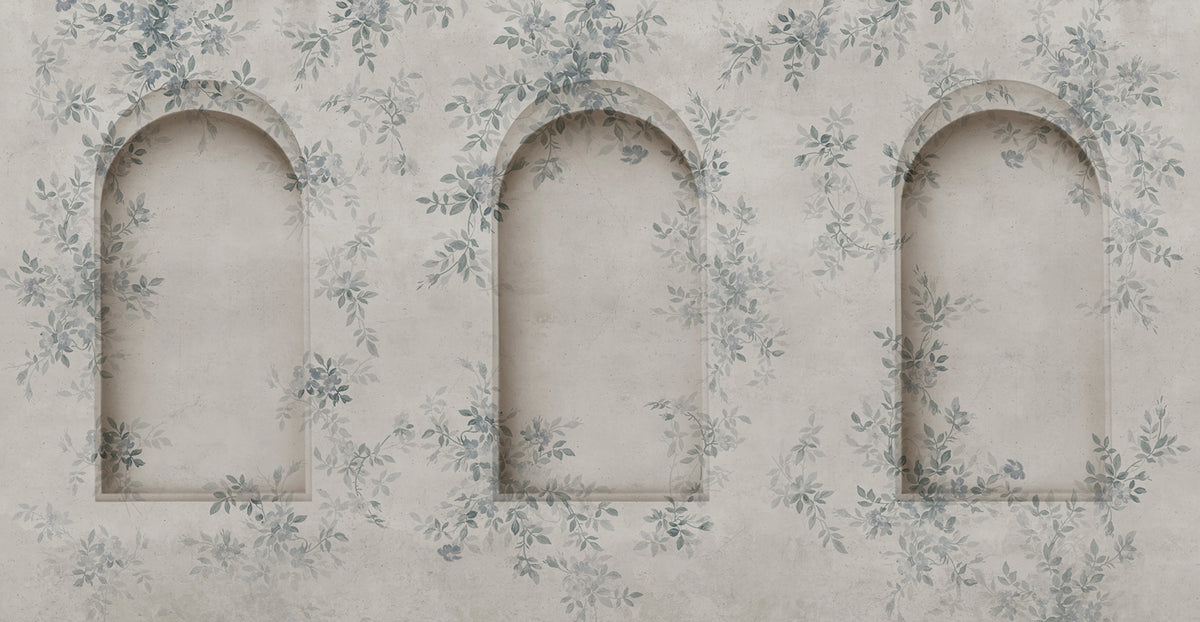 Daydream Arches, Blue Mural Wallpaper - pure wallpaper artwork
