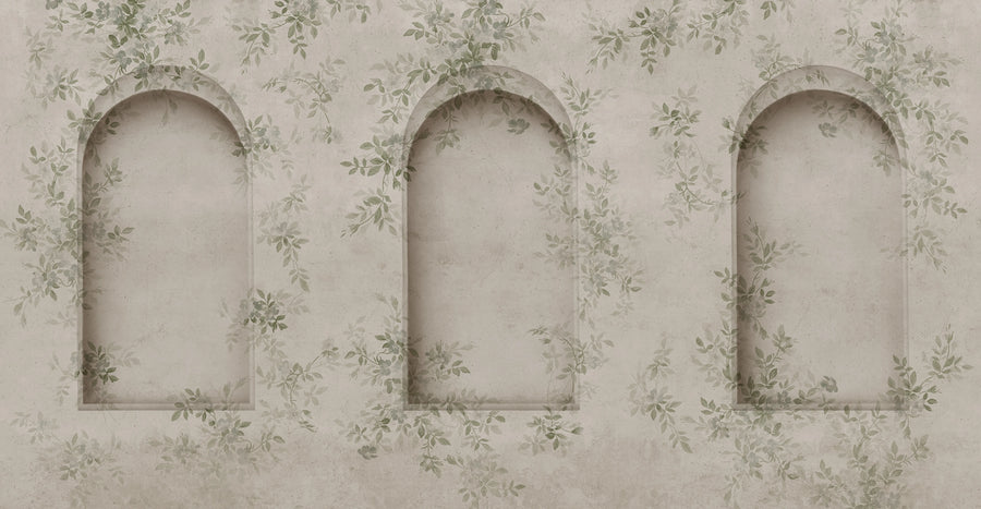 Daydream Arches, Green Mural Wallpaper