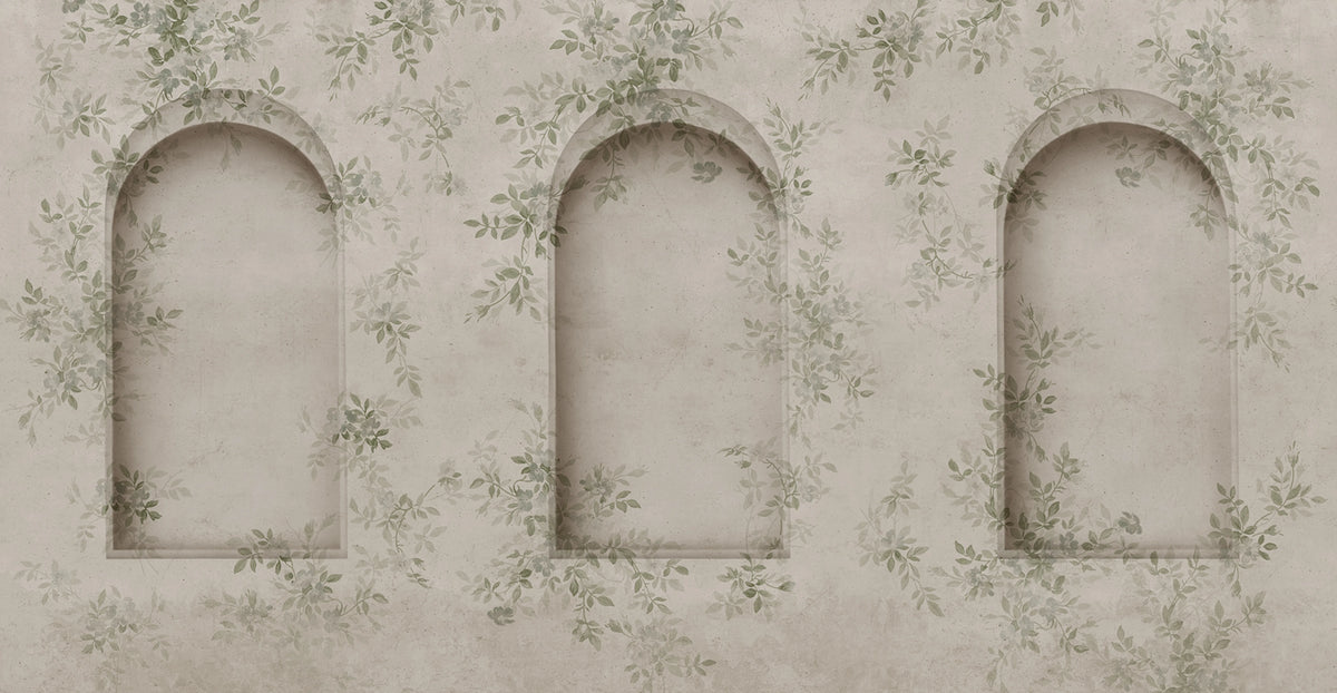 Daydream Arches, Green Mural Wallpaper - pure wallpaper artwork