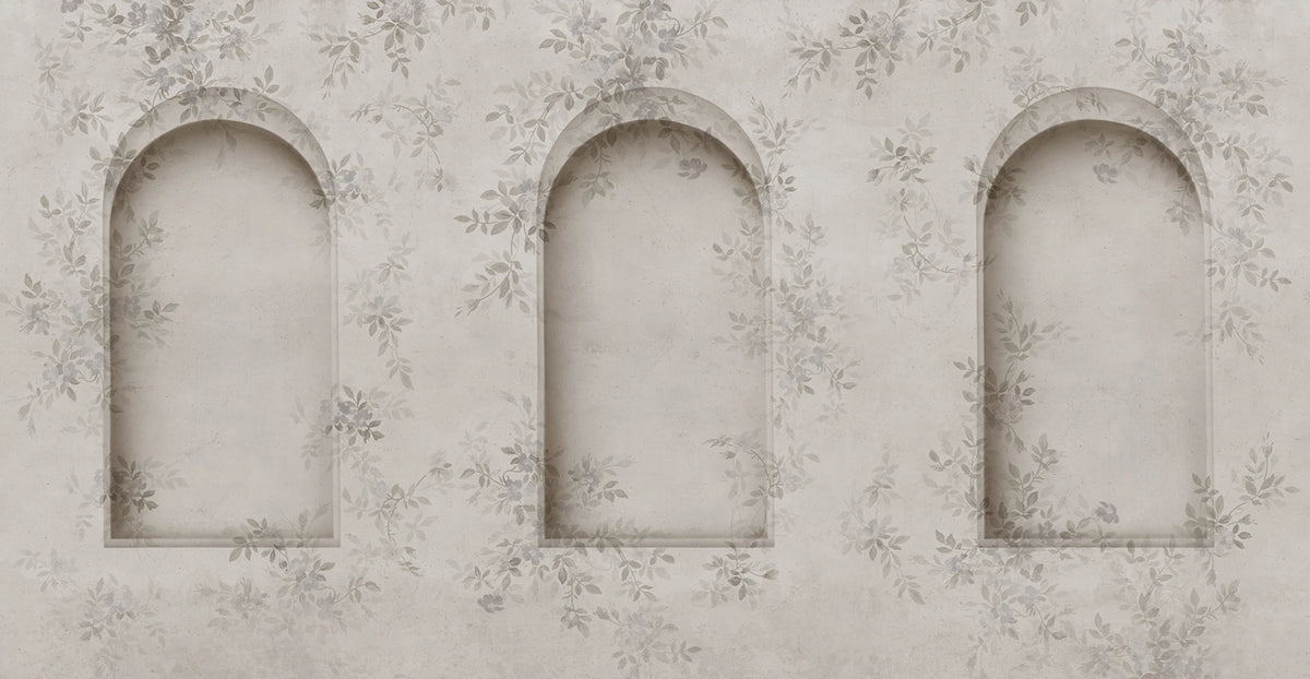 Daydream Arches, Gray Mural Wallpaper - pure wallpaper artwork