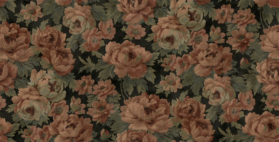 Eternal Blossoms, Black Mural Wallpaper