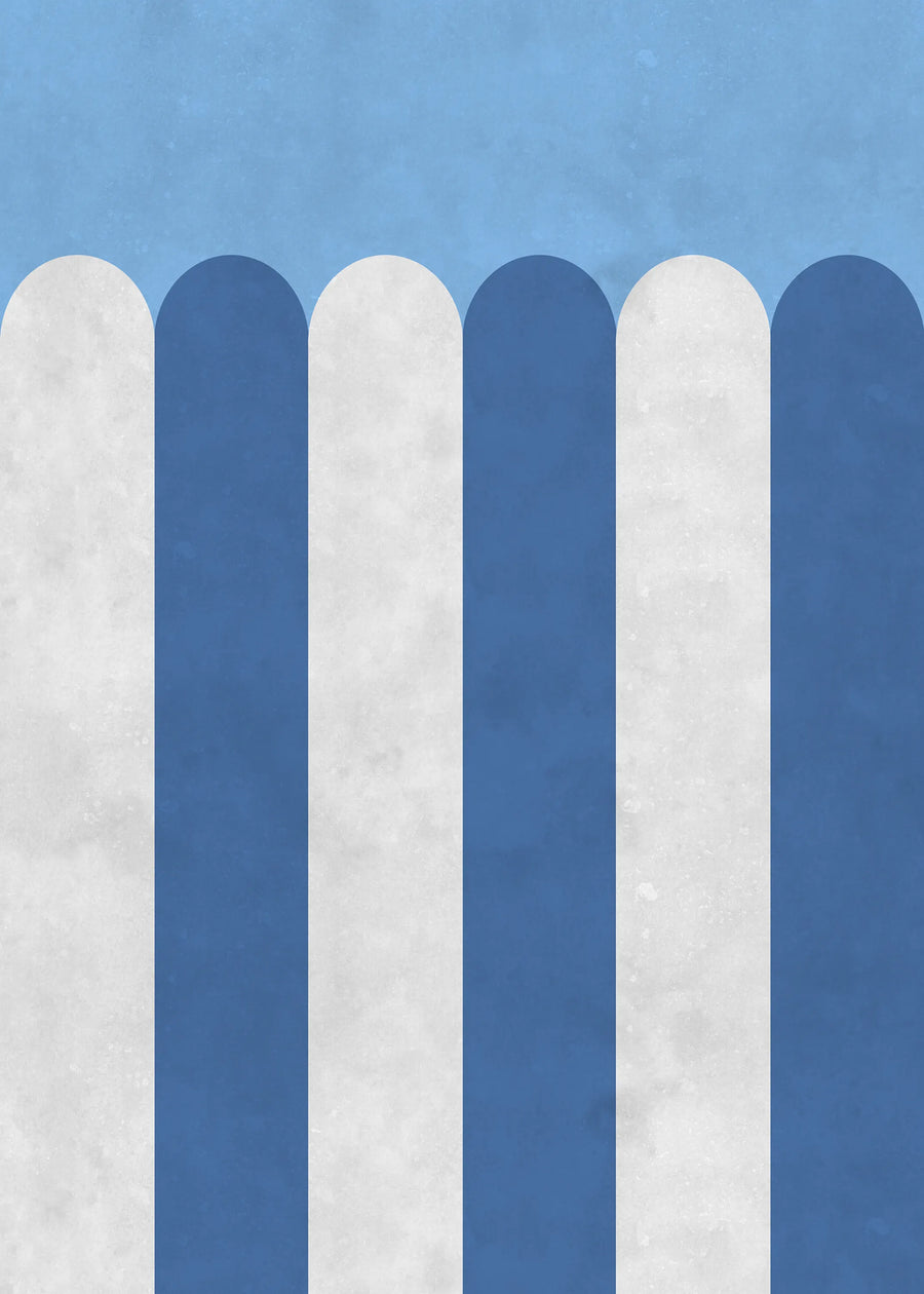 Circus Stripes, Blueberry Mural Wallpaper