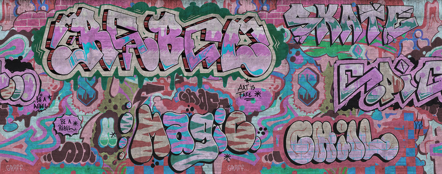 Graffiti, Pastel Mural Wallpaper