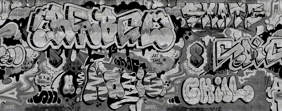 Graffiti, Black Mural Wallpaper