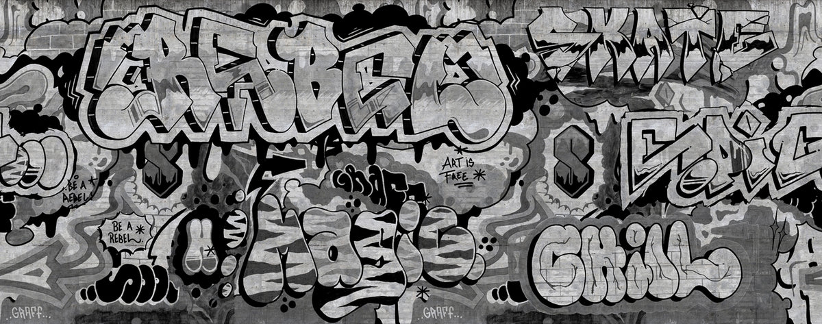 Graffiti, Black Mural Wallpaper - pure wallpaper artwork