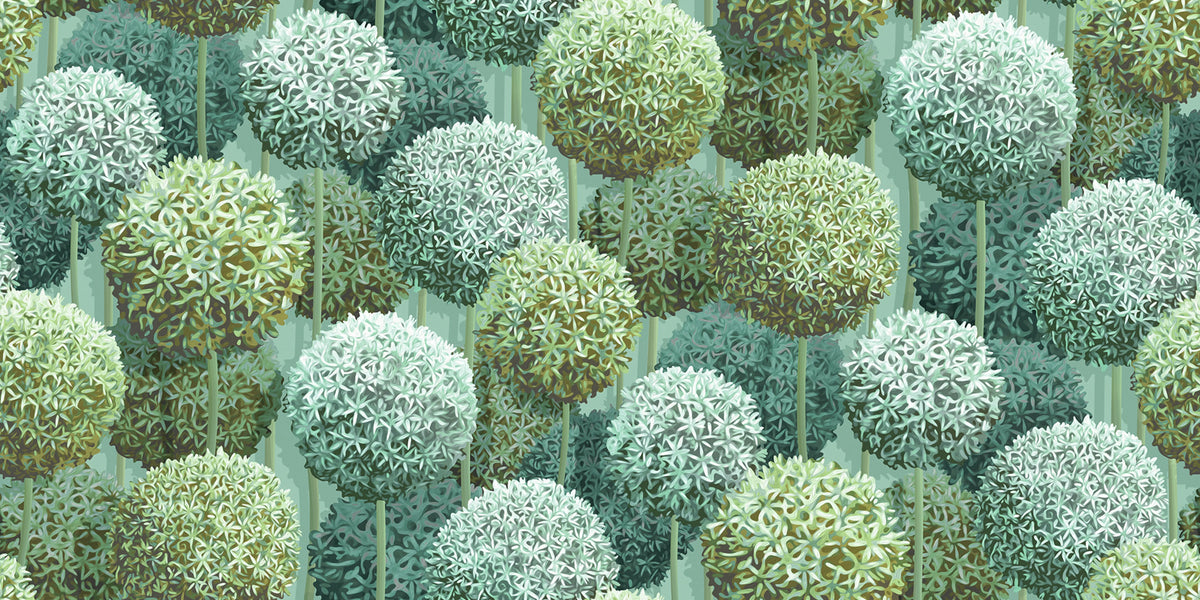 Elysian Flowers, Green Mural Wallpaper - pure wallpaper artwork