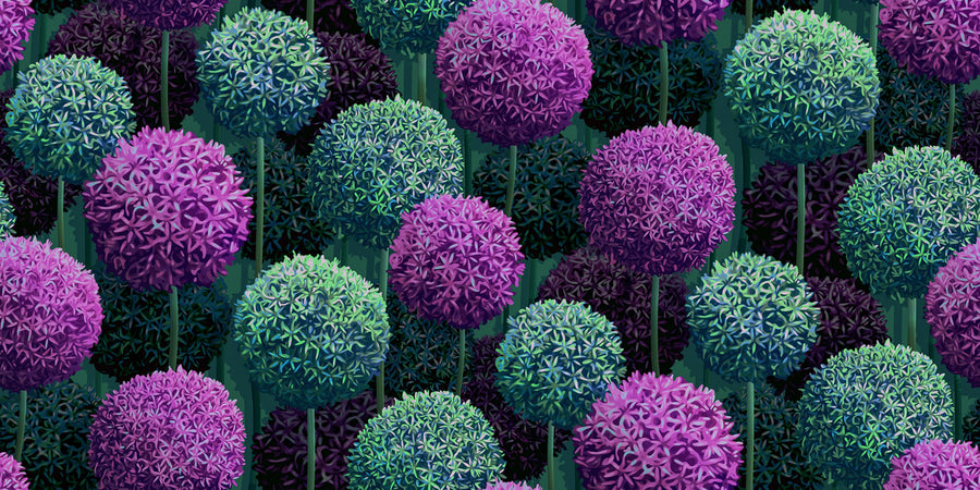 Elysian Flowers, Lilac Mural Wallpaper
