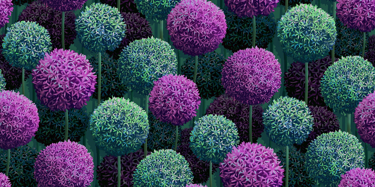 Elysian Flowers, Lilac Mural Wallpaper - pure wallpaper artwork