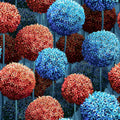 Elysian Flowers, Blue Mural Wallpaper - pure wallpaper artwork