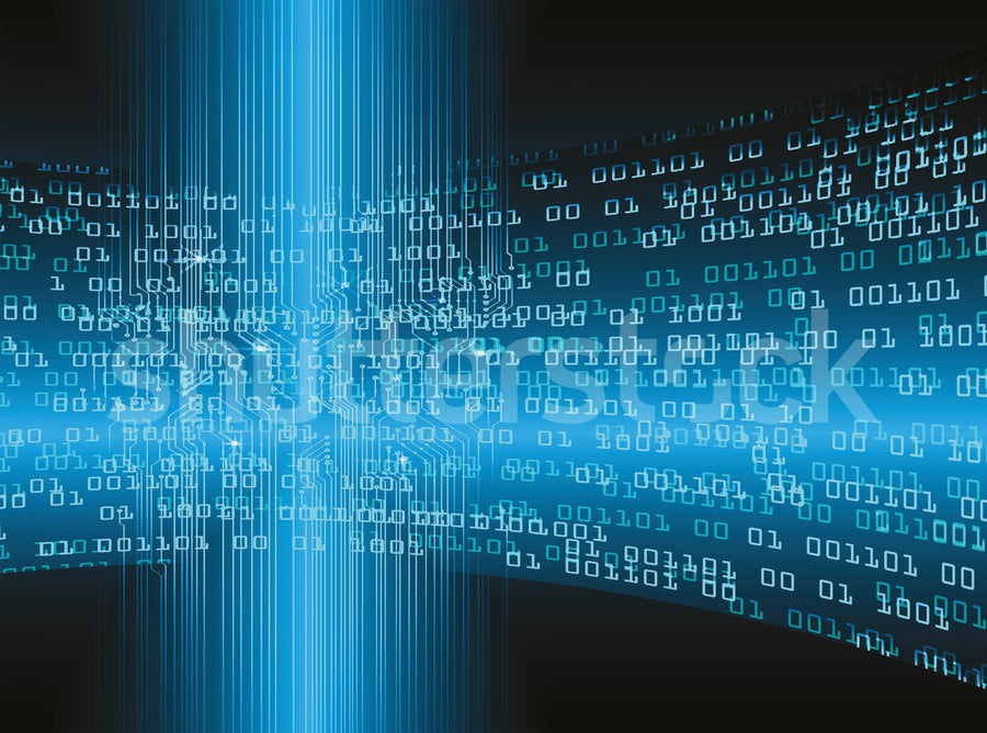 Code, Blue Mural Wallpaper
