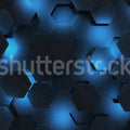 Hexagon, Blue Mural Wallpaper - pure wallpaper artwork