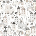 Fox Village, Gray Mural Wallpaper - pure wallpaper artwork