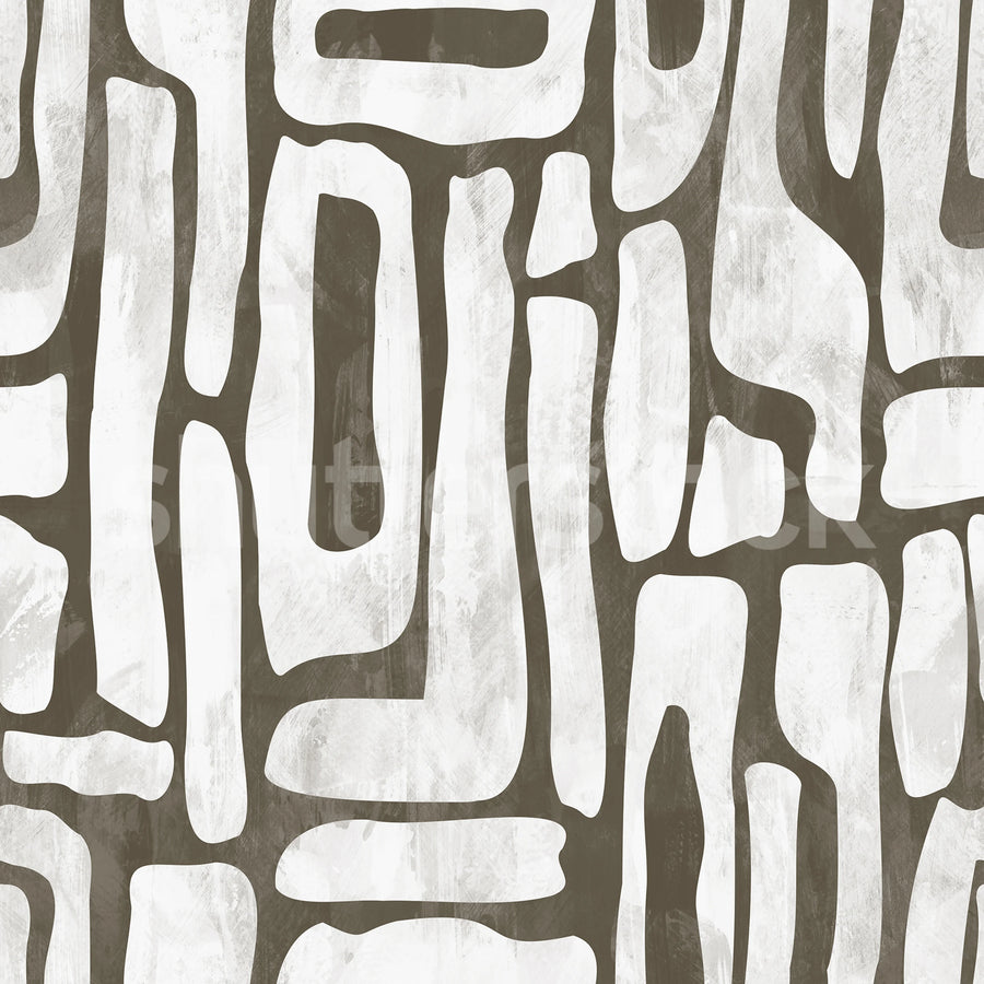 Aesthetic Shapes, Brown Mural Wallpaper