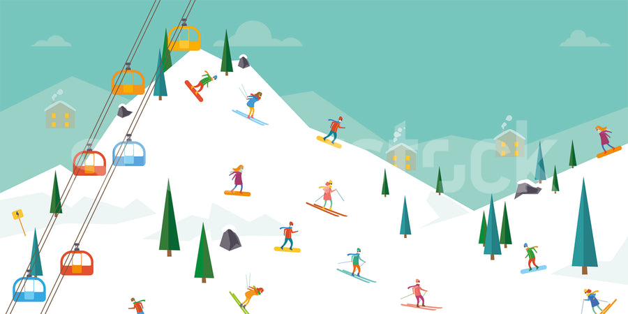 Winter Holiday, Multi Mural Wallpaper