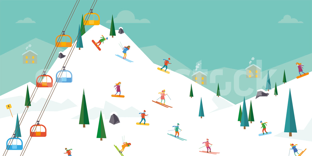 Winter Holiday, Multi Mural Wallpaper - pure wallpaper artwork