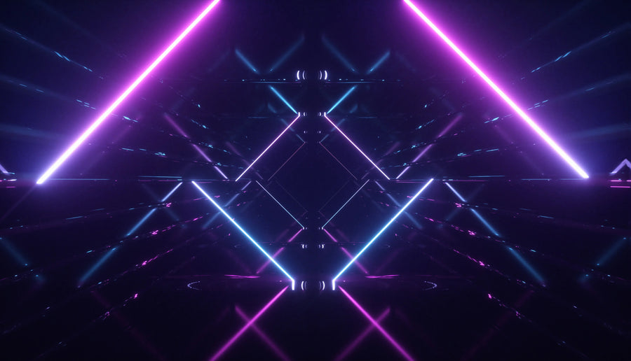 Neon Beams, Midnight Mural Wallpaper