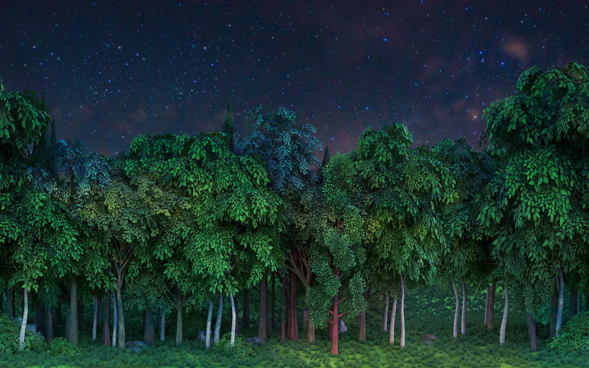Gaming Woods, Night Mural Wallpaper - pure wallpaper artwork