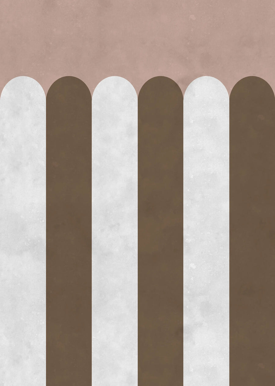Circus Stripes, Chocolate Mural Wallpaper